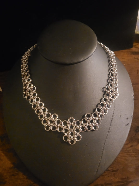 Stainless-steel silver necklace
